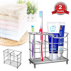 Toothbrush Holder, WeGuard Stainless Steel Multifunctional Tooth Brush Holder for Bathroom, Sturdy and Hygienic Toothpaste Holder - Sliver - Granadias